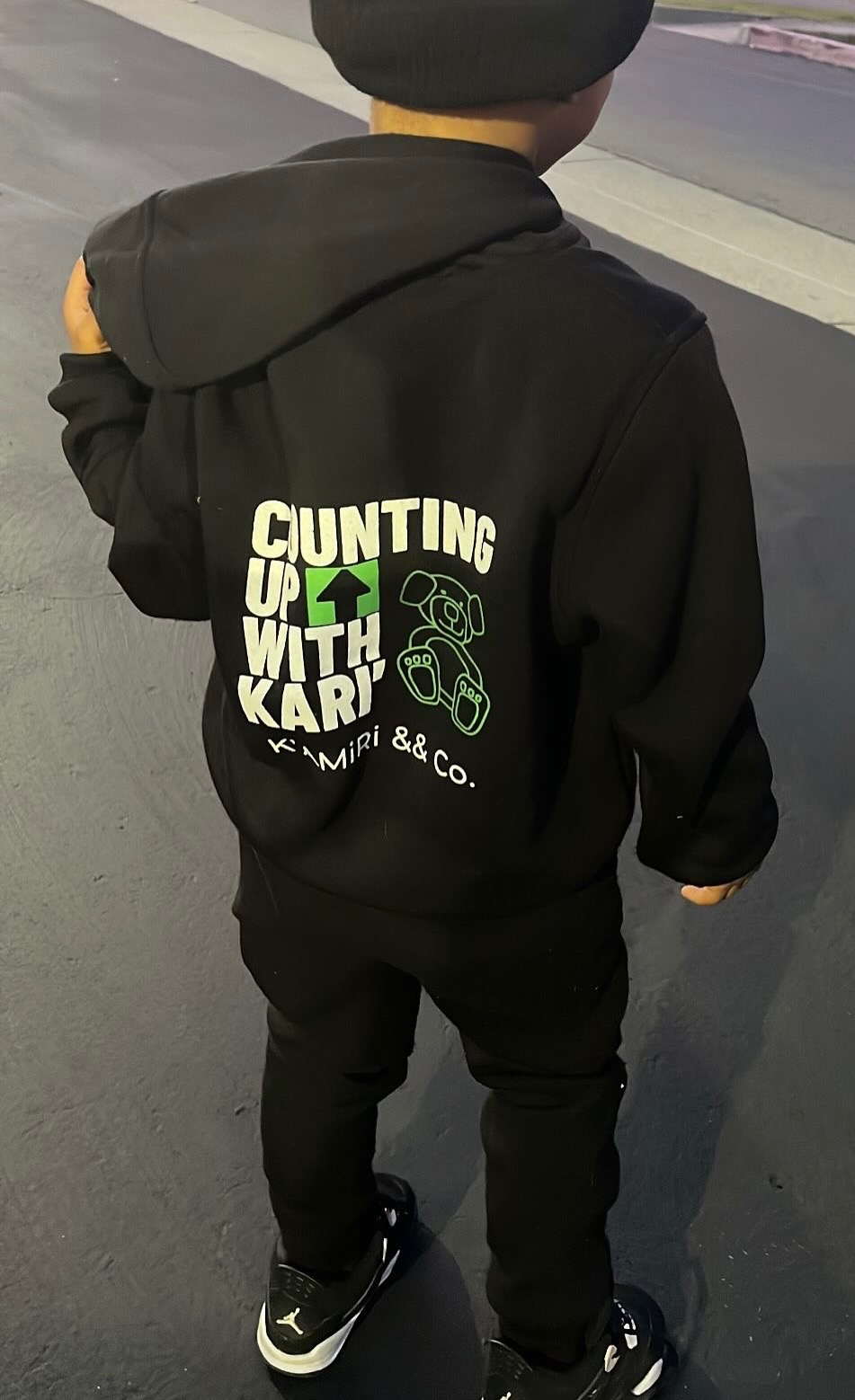 Child wearing K'Amiri & Co. Counting Up With Kari streetwear